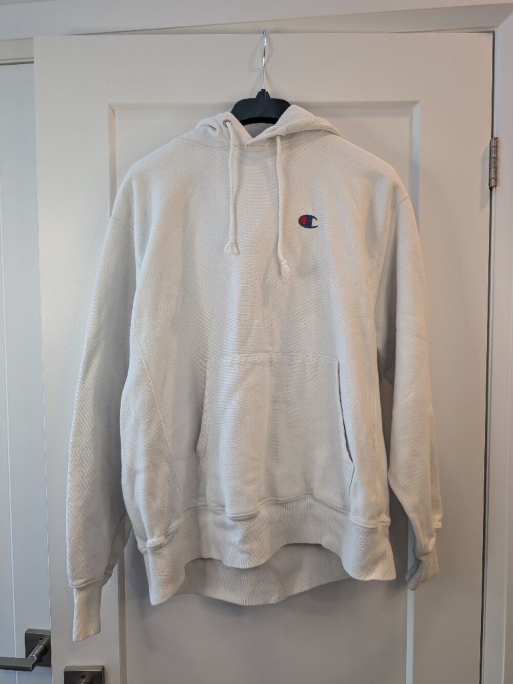 Champion Reverse Weave Pullover Hoodie White Men's Large Heavyweight